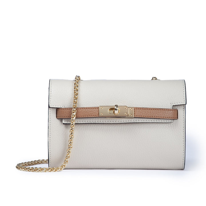 Roberta Gandolfi Chiara tracollina crossbody con chiusura girello e tracolla in catena