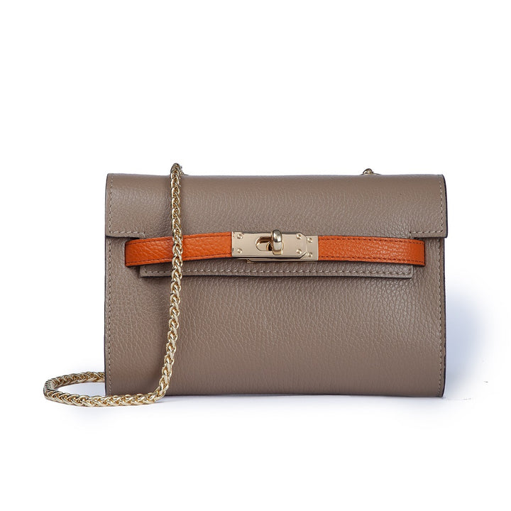 Roberta Gandolfi Chiara tracollina crossbody con chiusura girello e tracolla in catena