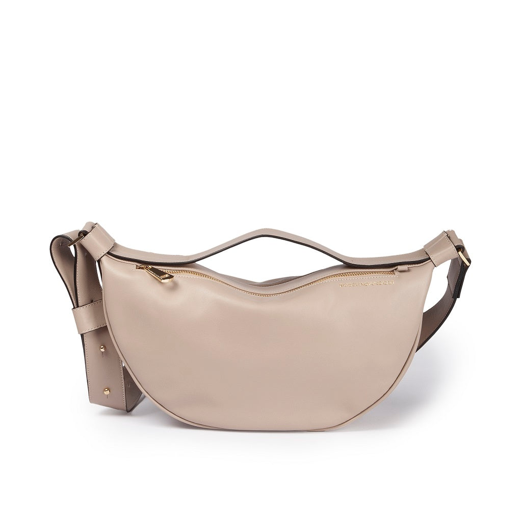 Micol Banana small cross body in smooth calfskin with adjustable shoulder strap