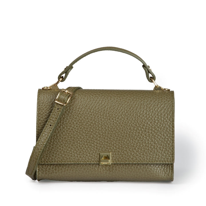 Elodie compact crossbody borsa in pelle con tramezza interna e tasca esterna con tracolla staccabile e regolabile