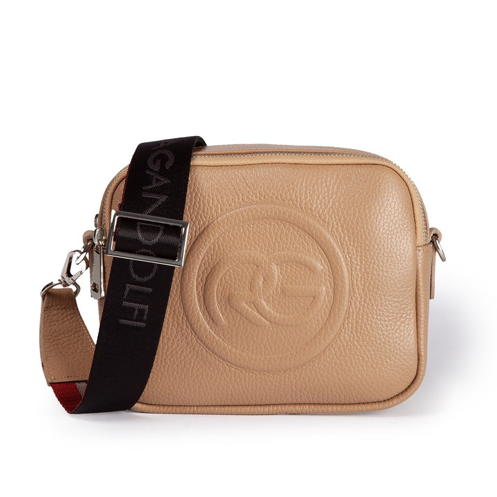 Roberta Pelle camera e crossbody in pelle con doppio scomparto e tracolla staccabile