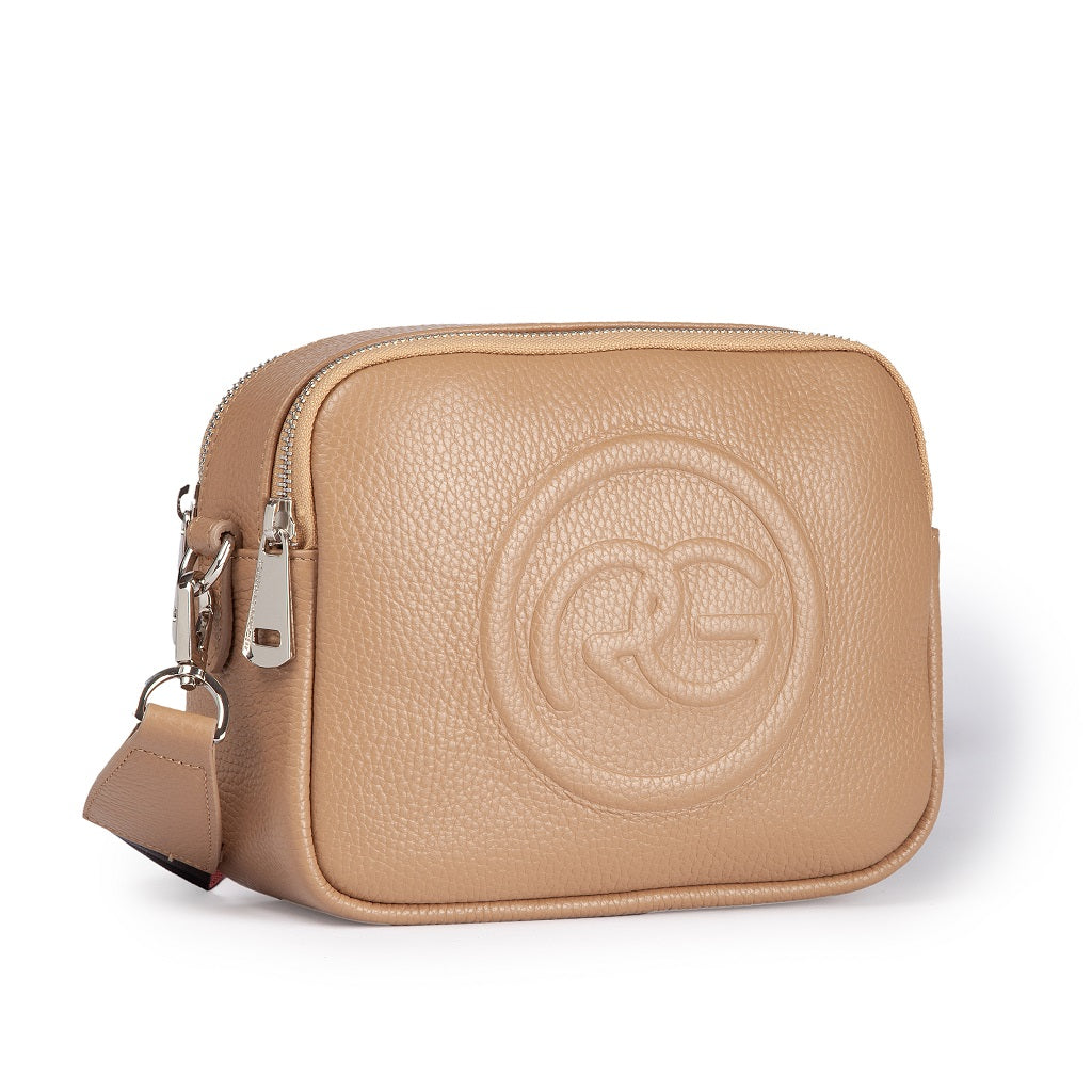 Roberta Pelle camera e crossbody in pelle con doppio scomparto e tracolla staccabile