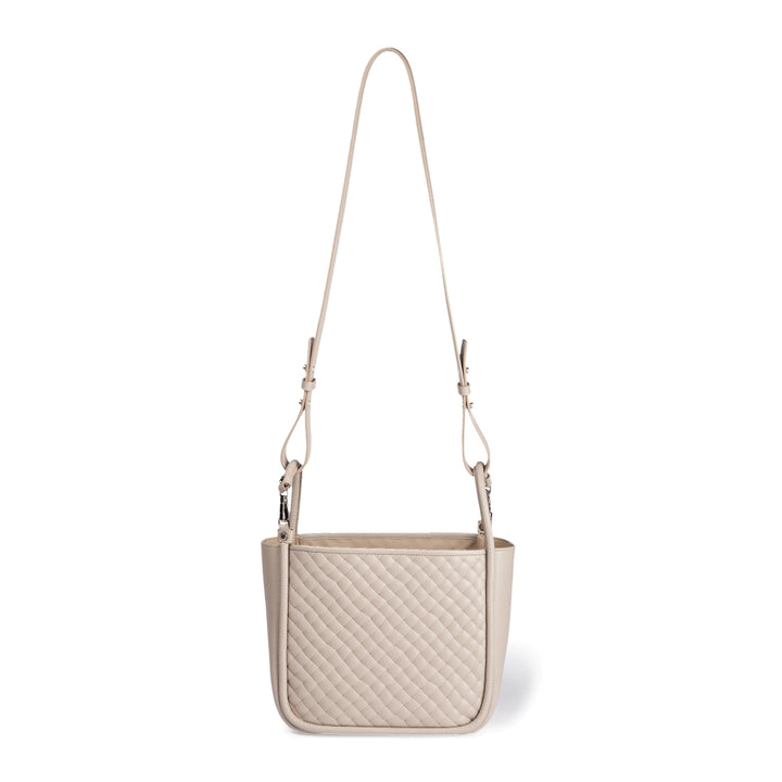 Yuma Woven small 3 in 1 convertible leather handbag with detachable shoulder strap