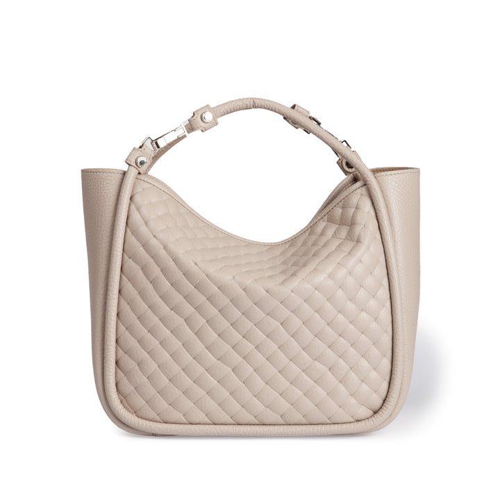 Yuma small woven 3 in 1 borsa a mano in pelle trasformabile con tracolla staccabile