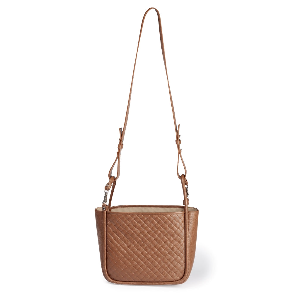 Yuma Woven small 3 in 1 convertible leather handbag with detachable shoulder strap