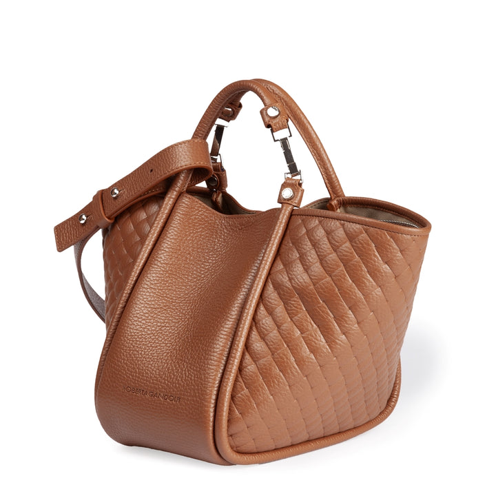 Yuma small woven 3 in 1 borsa a mano in pelle trasformabile con tracolla staccabile