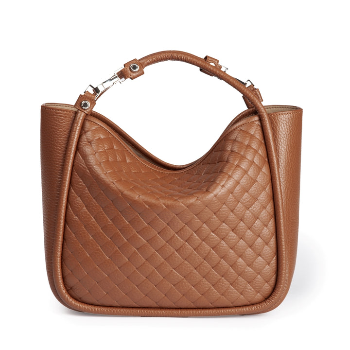 Yuma small woven 3 in 1 borsa a mano in pelle trasformabile con tracolla staccabile