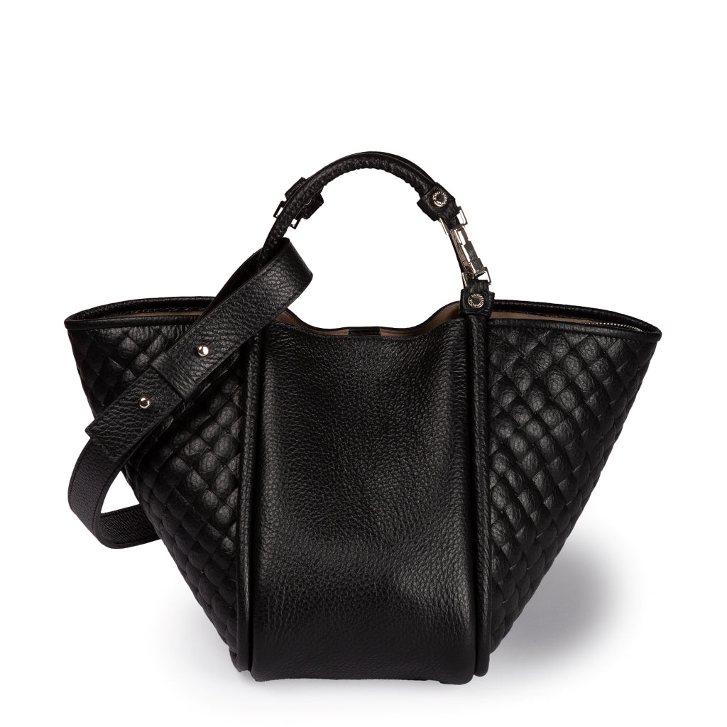 Yuma small woven 3 in 1 borsa a mano in pelle trasformabile con tracolla staccabile