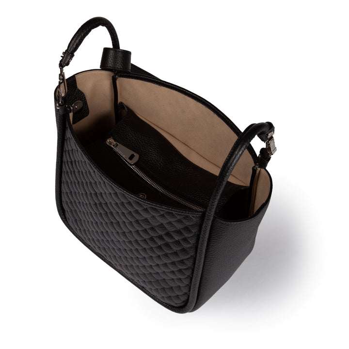 Yuma small woven 3 in 1 borsa a mano in pelle trasformabile con tracolla staccabile