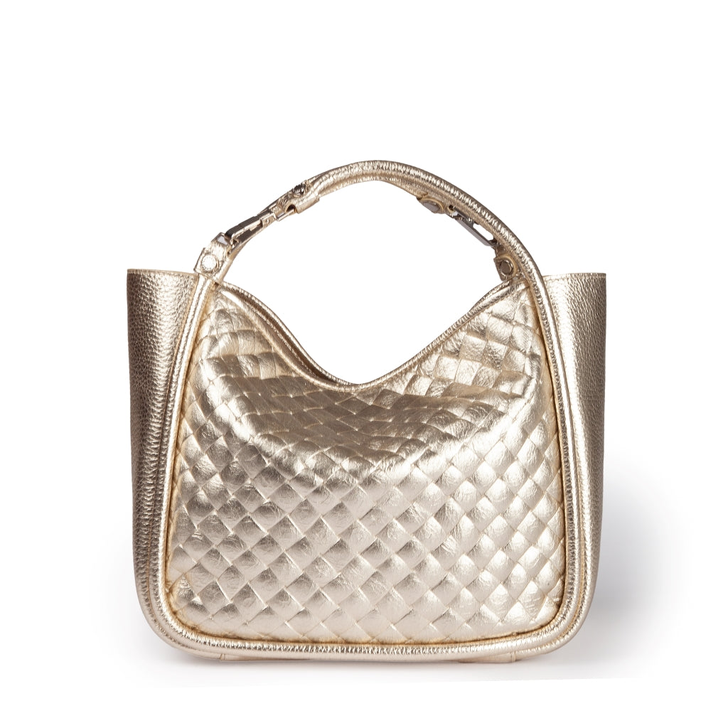 Yuma small woven 3 in 1 borsa a mano in pelle trasformabile con tracolla staccabile