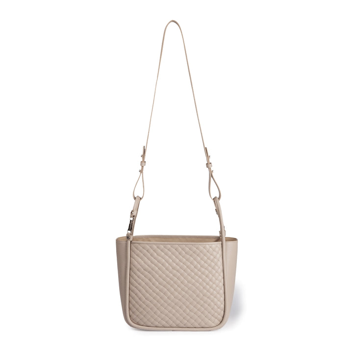 Yuma Medium woven 3 in 1 borsa a mano in pelle trasformabile con tracolla staccabile