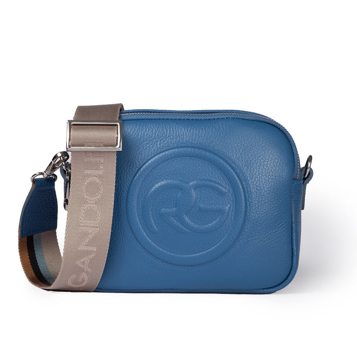 Roberta Pelle camera and leather crossbody with double compartment and detachable shoulder strap
