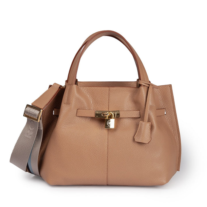 Giorgia handbag borsa in pelle con tracolla logata staccabile e regolabile