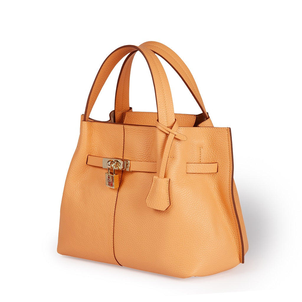 Giorgia handbag leather bag with detachable and adjustable logoed shoulder strap