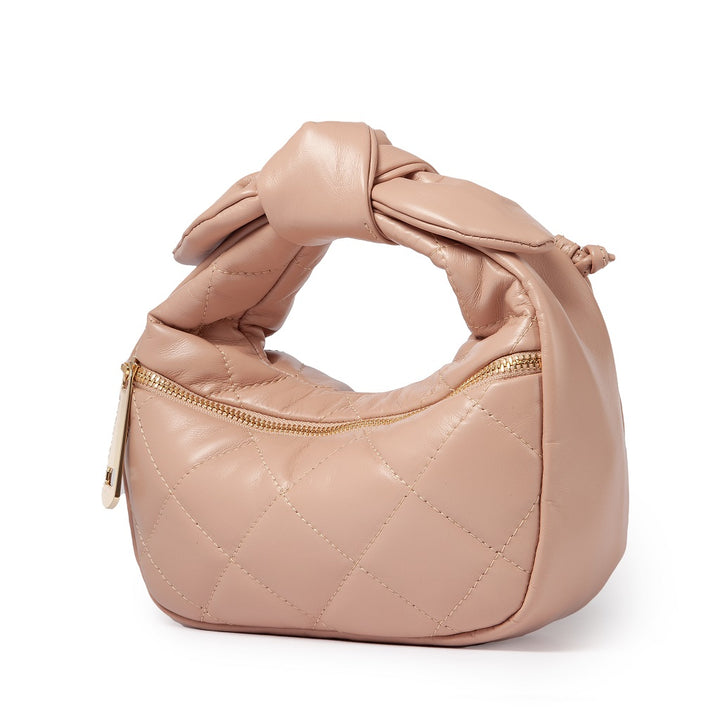 Bunny Velvet handbag with detachable shoulder strap in pleated velvet