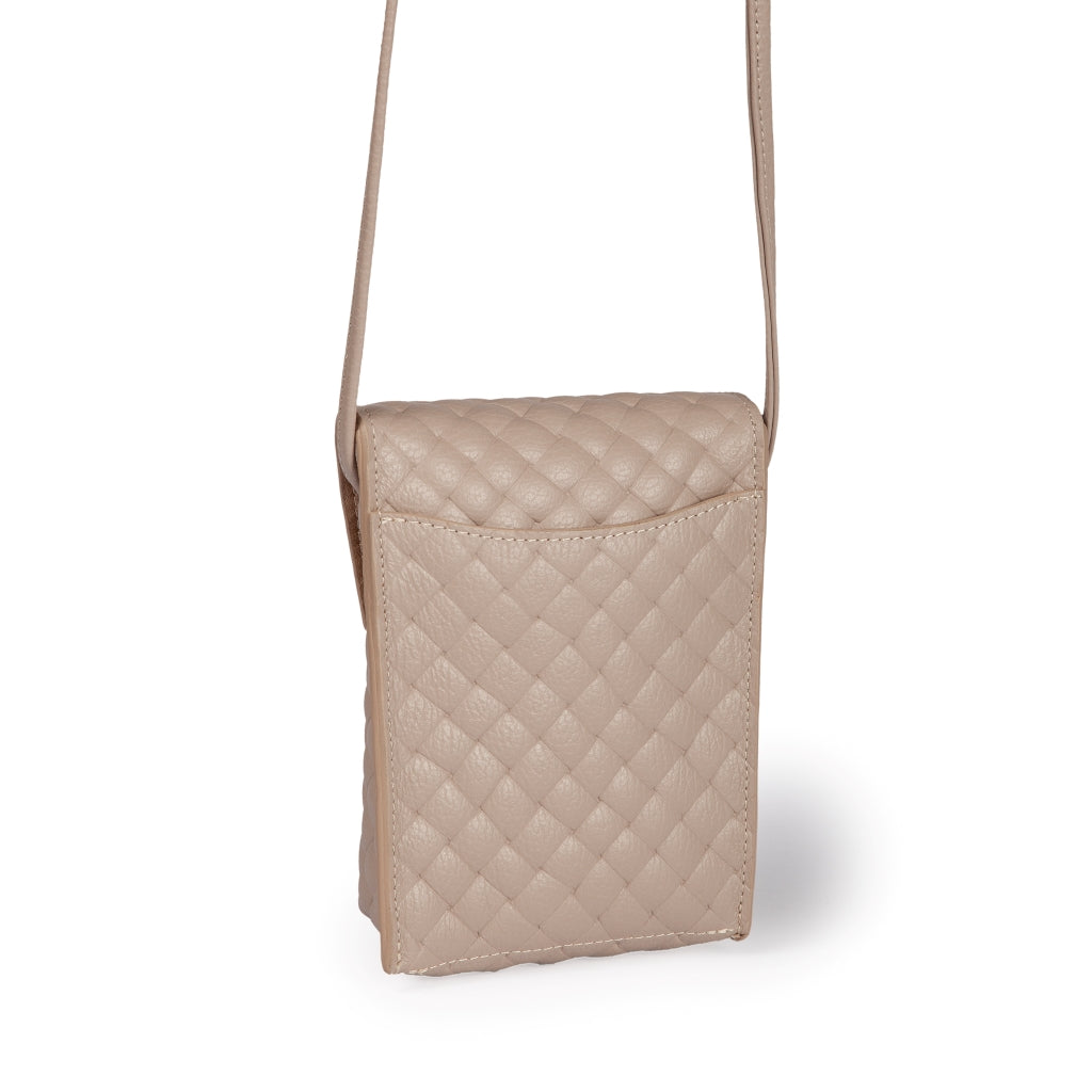 Elodie Woven minibag and phoneholder in pelle con pratica tasca esterna e tracolla regolabile