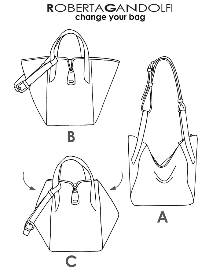 Yuma small 3 in 1 borsa a mano in pelle trasformabile con tracolla staccabile