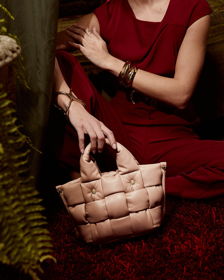 Greta Mini Nappa bag in soft padded and hand-woven lambskin